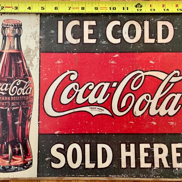 Coca-Cola Tin sign - 16" long and 12 1/2" wide - Picture 2 of 4